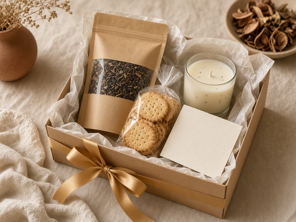 The Everyday hamper, packed in a kraft box